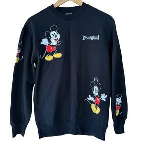 Walt Disney World Unisex Size Small Mickey Mouse Black Long Sleeve Pullover